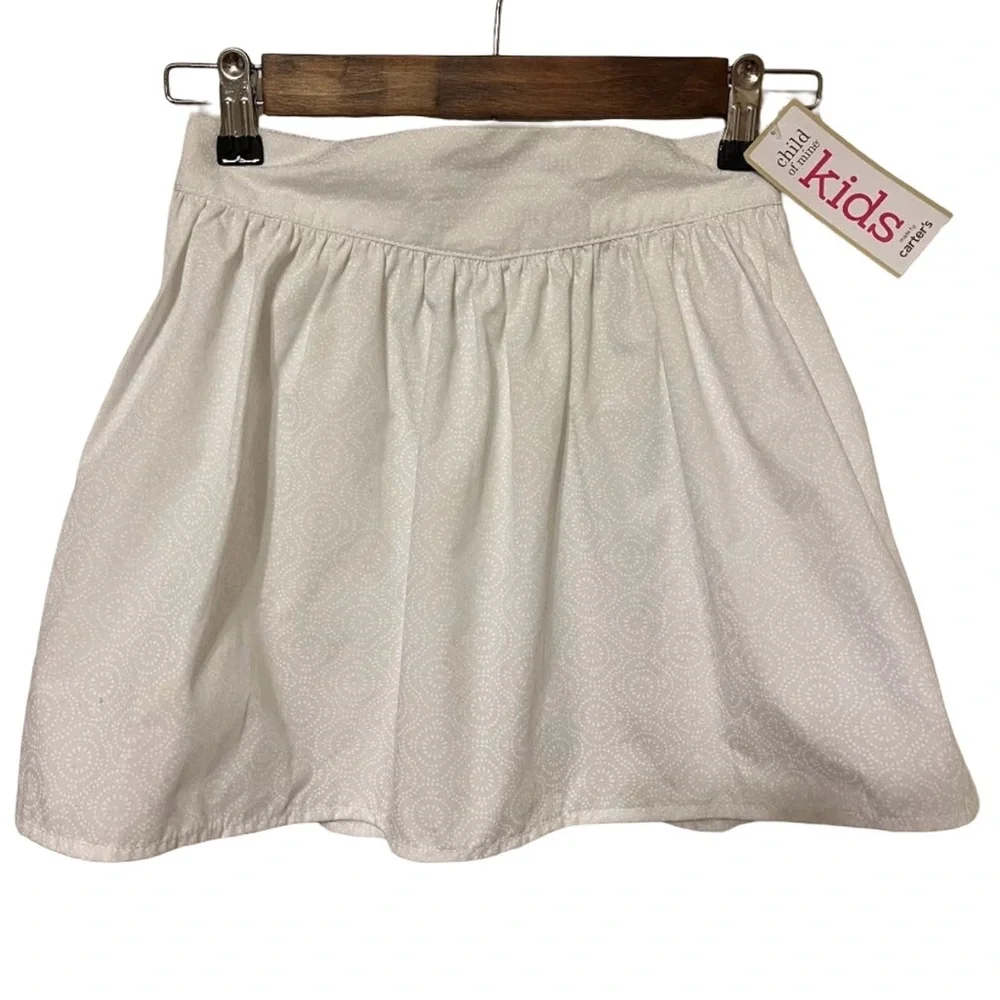 NWT adorable Carter's Child of Mine white patterned summer skirt size 8